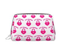 Just Married, trousse da viaggio con scomparti, borsa da toilette portatile da donna, Argento, One Size