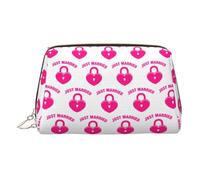 Just Married, trousse da viaggio con scomparti, borsa da toilette portatile da donna, Oro, One Size