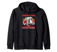 Just Me I Am A Trucker Funny Trucking Truck Driver Felpa con Cappuccio