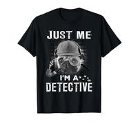 Just Me I'm A Detective Funny Pug Dog Detective Dog Lover Maglietta