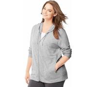 Just My Size Di Hanes Felpa Con Zip Completa In Jersey Plus-Size 1X Nera...
