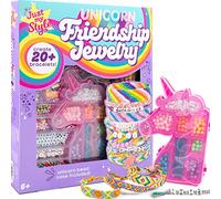 Just My Style Unicorn Friendship Bracelets by Horizon Group USA Create 20+ Bracelets, Kit Includes 1300+ Beads ABC Beads, Metallic Beads Unicorn Storage Case & More