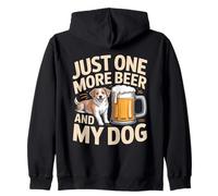 Just One More Beer And My Dog Lover Bere Felpa con Cappuccio
