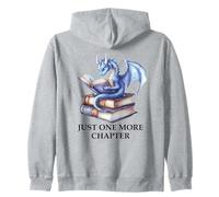 Just One More Chapter Book Dragon Reading Book Lover Bookish Felpa con Cappuccio