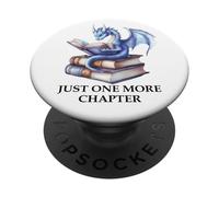 Just One More Chapter Book Dragon Reading Book Lover Bookish PopSockets PopGrip Adesivo
