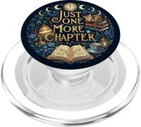 Just One More Chapter Book Lover Cat Coffee Cozy Bookish PopSockets PopGrip per MagSafe