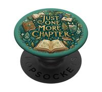 Just One More Chapter Book Lover Fantasy Dragon Bookish PopSockets PopGrip Adesivo
