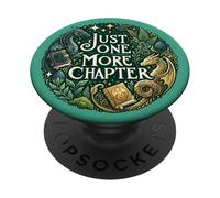 Just One More Chapter Book Lover Fantasy Dragon Bookish PopSockets PopGrip Adesivo