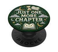 Just One More Chapter Book Lover Librarian Bookish Green PopSockets PopGrip Adesivo