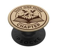 Just One More Chapter Book Reader Fantasy Dragon Bookish PopSockets PopGrip Adesivo