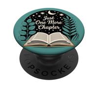 Just One More Chapter Book Reading Bookish Green Teal PopSockets PopGrip Adesivo