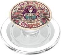 Just One More Chapter Book Reading Floral Skeleton Bookish PopSockets PopGrip per MagSafe