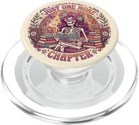 Just One More Chapter Book Reading Floral Skeleton Bookish PopSockets PopGrip per MagSafe