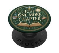 Just One More Chapter Book Reading Librarian Green Bookish PopSockets PopGrip Adesivo