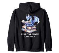 Just One More Chapter Book Worm Dragon Reading Lover Bookish Felpa con Cappuccio