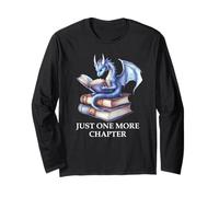 Just One More Chapter Book Worm Dragon Reading Lover Bookish Maglia a Manica