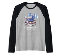 Just One More Chapter Book Worm Dragon Reading Lover Bookish Maglia con Maniche Raglan