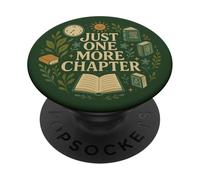 Just One More Chapter Bookish Book Reading Botanical Green PopSockets PopGrip Adesivo