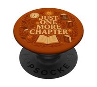 Just One More Chapter Bookish Book Reading Botanical Orange PopSockets PopGrip Adesivo