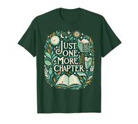 Just One More Chapter Bookish Reading Green Teal Book Lover Maglietta