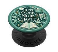 Just One More Chapter Bookish Reading Green Teal Book Lover PopSockets PopGrip Adesivo