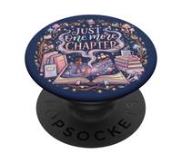Just One More Chapter Cute Cat Librarian Book Lover PopSockets PopGrip Adesivo