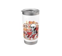 Just One More Chapter - Scheletro Reading Book Lover Coffee Bicchiere termico in acciaio inox doppia parete