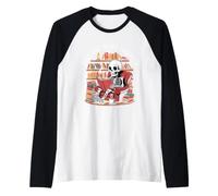 Just One More Chapter - Scheletro Reading Book Lover Coffee Maglia con Maniche Raglan