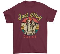Just Play Chess Maglietta Uomo 100% Cotone