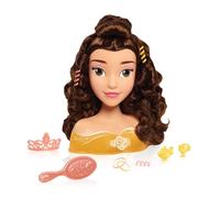 Just Play Disney Princess Belle Styling Head, Brown Hair, 10 Piece Pretend Play Set, Beauty And The Beast, Kids Toys for Ages 3 Up by