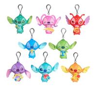 Just Play Disney Stitch Attachmeez - Mini scatola cieca da collezione, da appendere a libri, telefoni, tazze e altro, unbox, attaccare e visualizzare, per bambini, fan e collezionisti