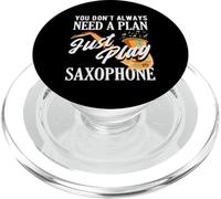 Just Play Sassofonista Sassofonista Funny Jazz Band PopSockets PopGrip per MagSafe