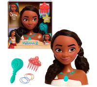 Just Play Testa da pettinare di Moana 2 della Collezione Principesse Disney, 7 Pezzi, Giochi di finzione, Giocattoli per Bambini dai 3 Anni