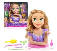 Just Play Testa di Deluxe Rapunzel da pettinare Disney Princess, Capelli biondi, Set di 13 Pezzi per Gioco di finzione, Giocattoli per Bambini dai 3 Anni