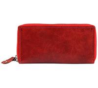Just Portafoglio da donna in vera pelle RFID marrone con scatola, formato orizzontale 19 x 10 cm, marrone