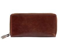 Just Portafoglio da donna in vera pelle RFID marrone con scatola, formato orizzontale 19 x 10 cm, marrone