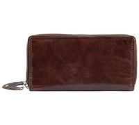 Just Portafoglio da donna in vera pelle, RFID, marrone scuro, con scatola, formato orizzontale, 19 x 10 cm, marrone