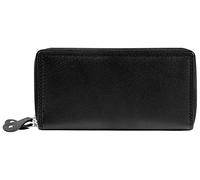Just Portafoglio da donna in vera pelle, RFID nero, con scatola, formato orizzontale, 19 x 10 cm, Nero