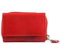 Just Portafoglio da donna in vera pelle RFID rosso con scatola, formato orizzontale 9 x 6,5 cm, Colore: rosso, Portafoglio RFID