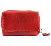 Just Portafoglio da donna in vera pelle RFID rosso con scatola, formato orizzontale 9 x 6,5 cm, Colore: rosso, Portafoglio RFID