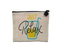 Just Relax - Astuccio in lino, motivo: Limonade Estate Vacances Soleil Voyage - Astuccio per trucco in tela, effetto lino, portamonete - 15 x 10 cm, lino, 15 x 10 cm, Astuccio per il trucco