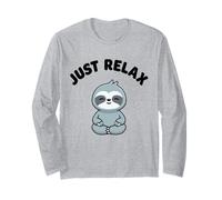Just Relax Divertente Carino Bradipo Kawaii Yoga Bradipo Senza Stress Maglia a Manica