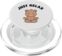 Just Relax - Orsetto Kawaii per yoga, divertente e senza stress PopSockets PopGrip per MagSafe