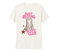 Just Resting My Eyes Club Funny Tabby Cat Nap Lover Maglietta Premium