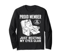Just Resting My Eyes Funny Frog Nap Lover Lazy Sleeper Maglia a Manica