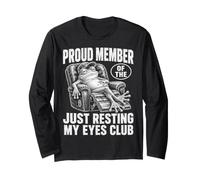 Just Resting My Eyes Funny Frog Nap Lover Lazy Sleeper Maglia a Manica