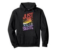 Just Skate - Pattinaggio a rotelle Vintage Divertente Felpa con Cappuccio