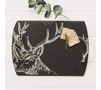Just Slate JS/ST/SM/UB Medium Stag vassoio da portata, nero