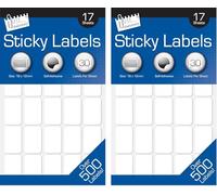 Just Stationery, 2 etichette adesive da 19 x 12 mm, 510 pezzi, colore: bianco GetInStyle Shop