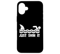 Just Swim It Funny Swimming Custodia per iPhone 16 Plus